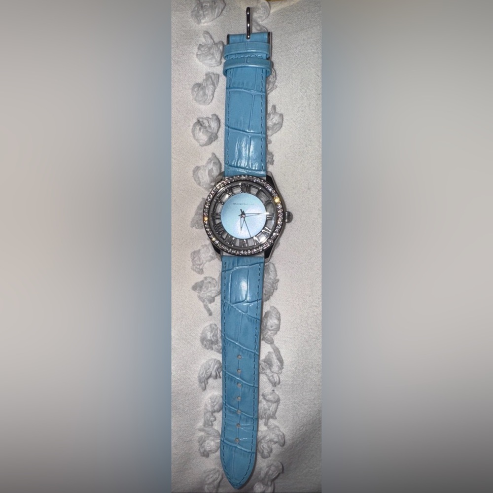 ISAAC Mizrahi Live Blue Ladies Watch with Rhinestones